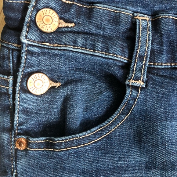 JUSTICE distressed overalls, skinny leg - Picture 3 of 6